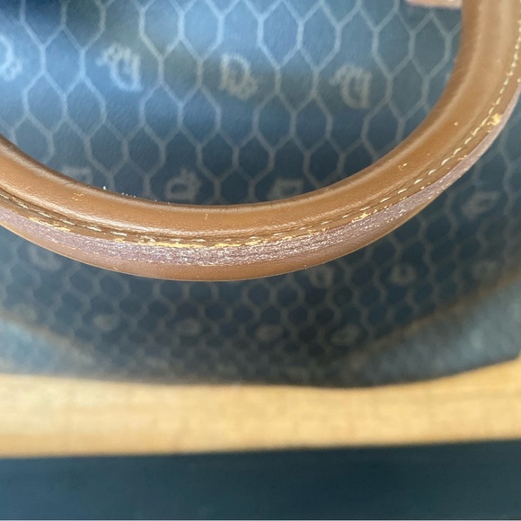 Christian Dior Vintage Honeycomb Weekender Brown Leather Travel Bag - Picture 6 of 17